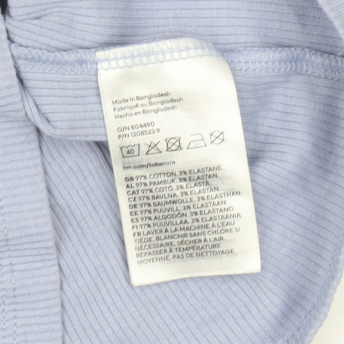 H&M Girls Blue Garfield Long Sleeve Cropped T-Shirt Size 14 Years