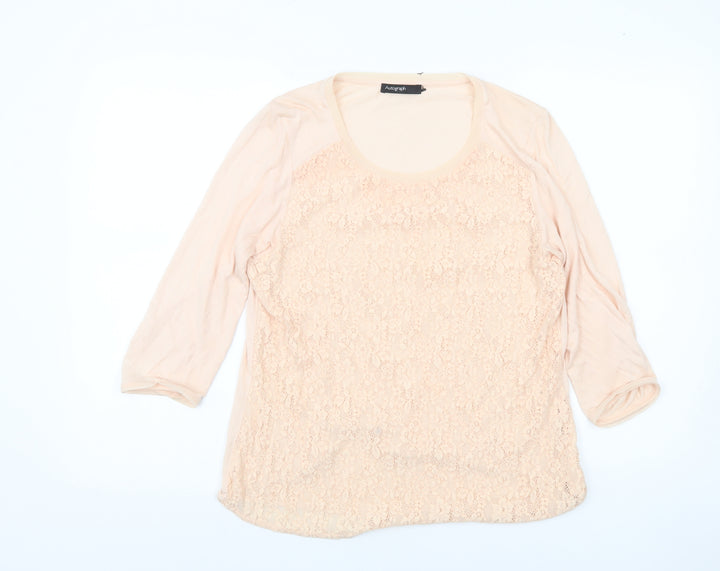 Marks and Spencer Autograph Women’s Beige Lace Blouse UK 14
