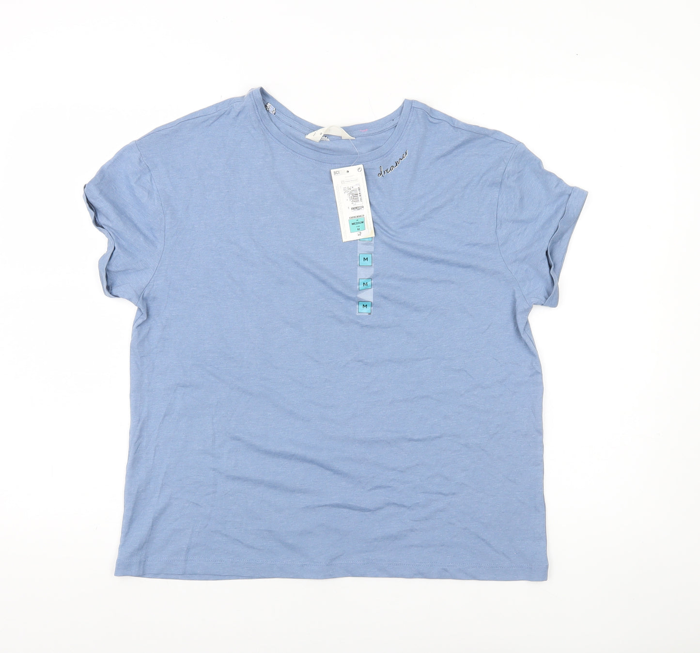 Marks and Spencer Womens Blue Cotton Blend Pyjama Top M