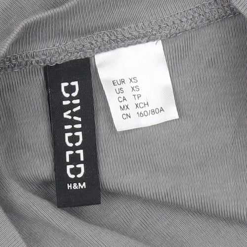 H&M Divided Women’s Grey XS Graphic Print Short Sleeve T-Shirt
