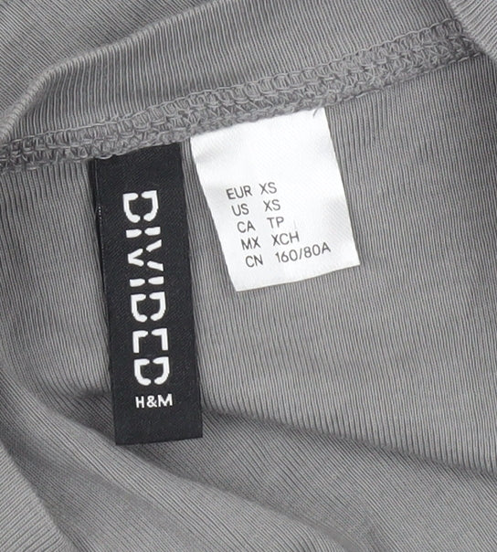 H&M Divided Women’s Grey XS Graphic Print Short Sleeve T-Shirt