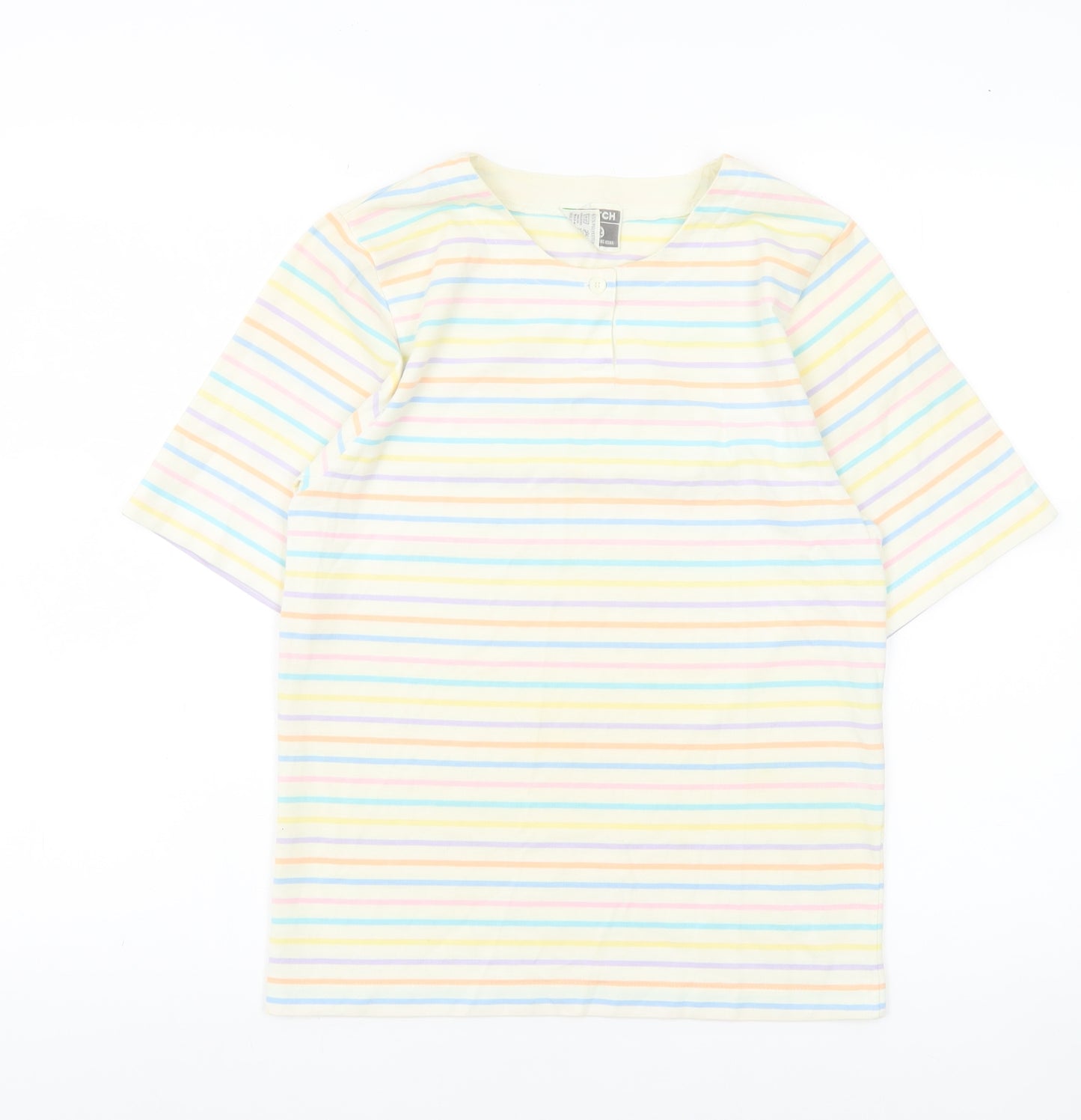 Top Notch Women’s Multicoloured Stripe Cotton T-Shirt Size 12
