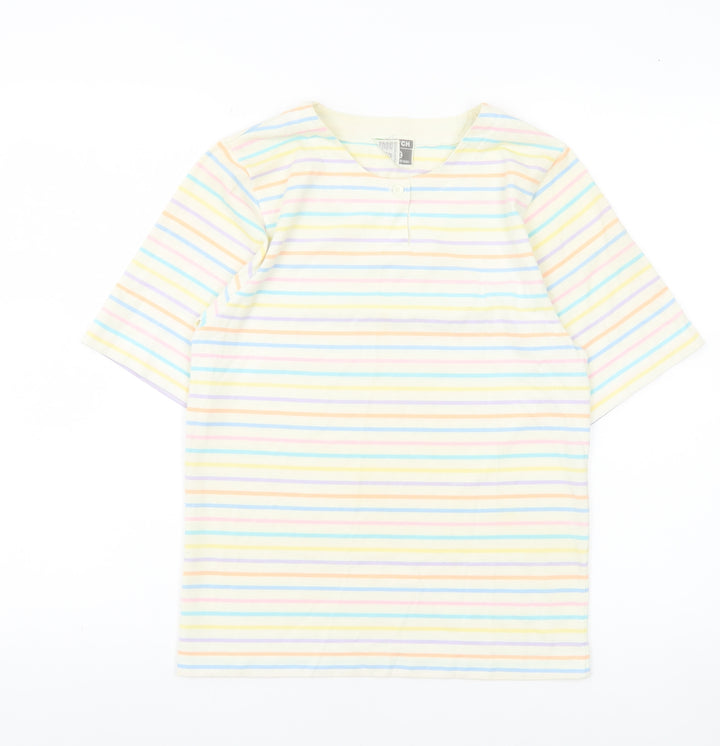 Top Notch Women’s Multicoloured Stripe Cotton T-Shirt Size 12