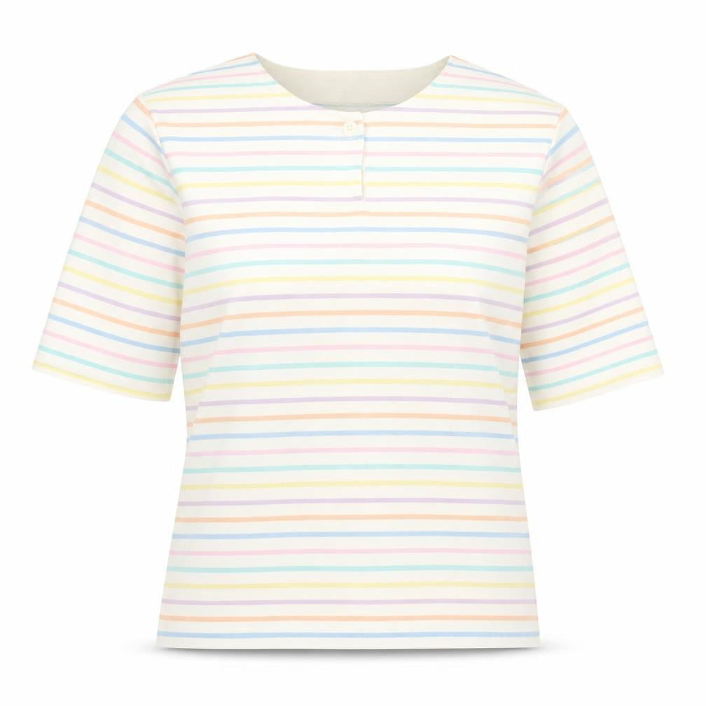 Top Notch Women’s Multicoloured Stripe Cotton T-Shirt Size 12