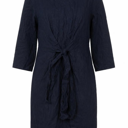 ASOS Women’s Blue Linen Blend Sheath Dress UK 10 Knee Length 3/4 Sleeve