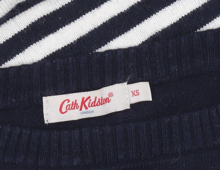 Cath Kidston Womens XS Multicoloured Striped Crew Neck Jumper