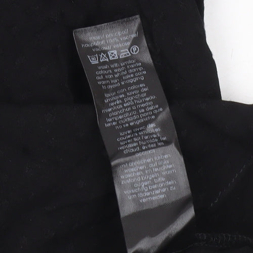 Ro&Zo Women’s Black Viscose Tunic Blouse Size 6 Short Puff Sleeve