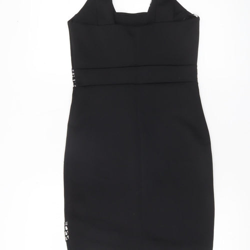 Miss Selfridge Women’s Black Bodycon Party Dress Size 8 Sleeveless V-Neck