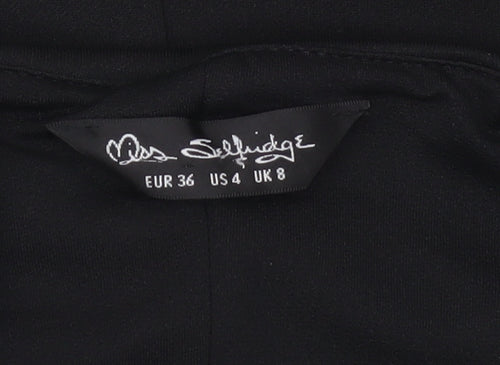 Miss Selfridge Women’s Black Bodycon Party Dress Size 8 Sleeveless V-Neck