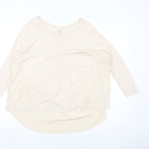 River Island Women’s Beige Lace Panel Pullover Jumper Size 12