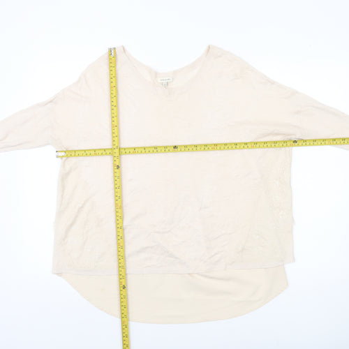 River Island Women’s Beige Lace Panel Pullover Jumper Size 12