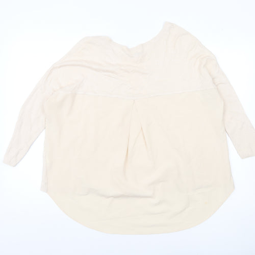 River Island Women’s Beige Lace Panel Pullover Jumper Size 12