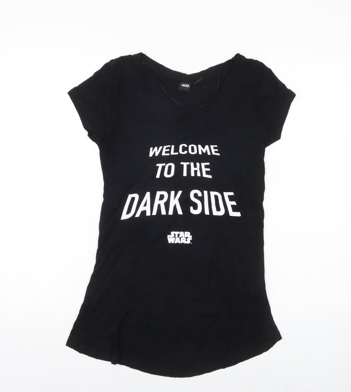 Star Wars Women Black Size 8 Scoop Neck Short Sleeve T-Shirt