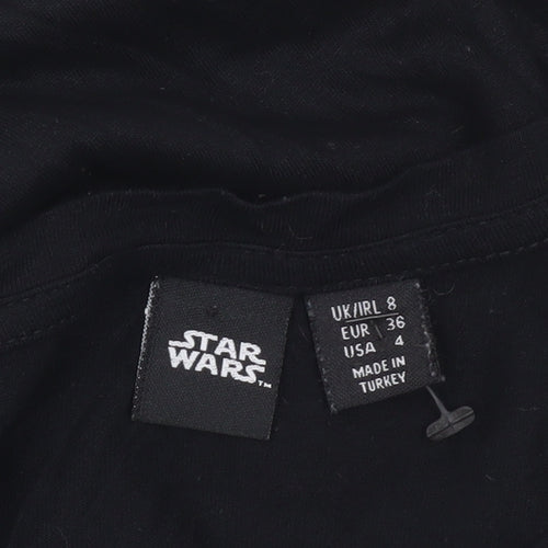 Star Wars Women Black Size 8 Scoop Neck Short Sleeve T-Shirt