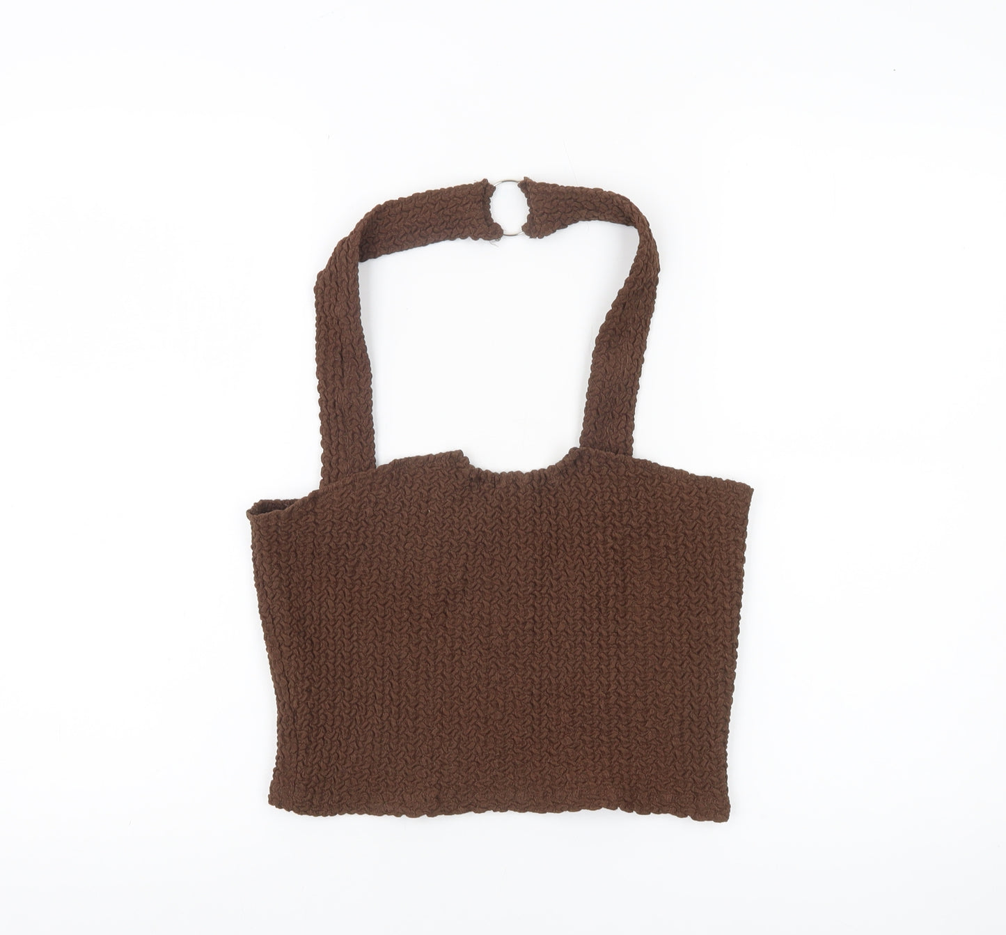 Mango Women Brown Knit Tank Top M Sleeveless Camisole Pullover