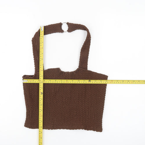 Mango Women Brown Knit Tank Top M Sleeveless Camisole Pullover