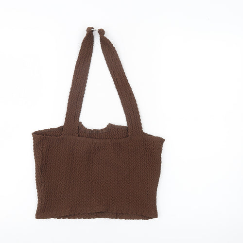 Mango Women Brown Knit Tank Top M Sleeveless Camisole Pullover