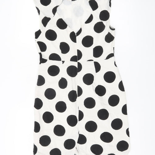 Oliver Bonas Women’s Black White Polka Dot Shift Dress Size 10