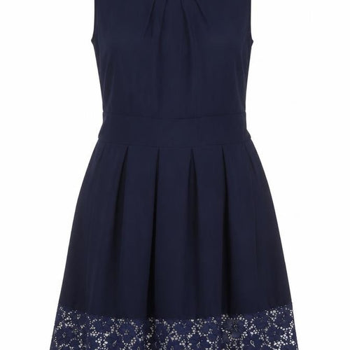 Apricot Women’s Blue Fit & Flare Sleeveless Lace Knee Dress UK 16