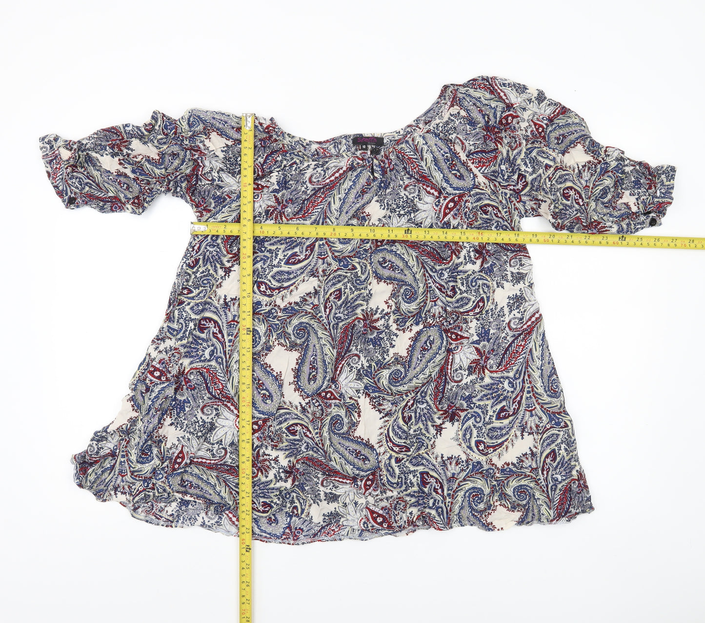Stella Morgan Womens Multicoloured Paisley Tunic Blouse Size 10