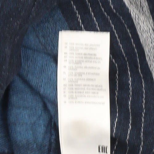 Mantaray Men’s Blue Striped Cotton T-Shirt Size L Crew Neck