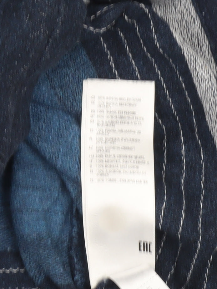 Mantaray Men’s Blue Striped Cotton T-Shirt Size L Crew Neck