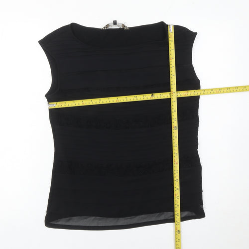 Principles by Ben de Lisi Women's Black Size 12 Sleeveless Lace Blouse