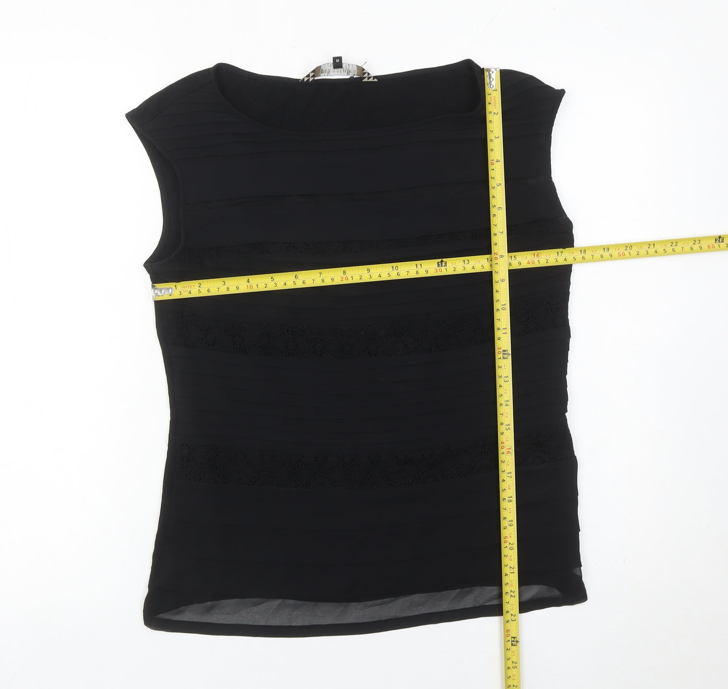 Principles by Ben de Lisi Women's Black Size 12 Sleeveless Lace Blouse