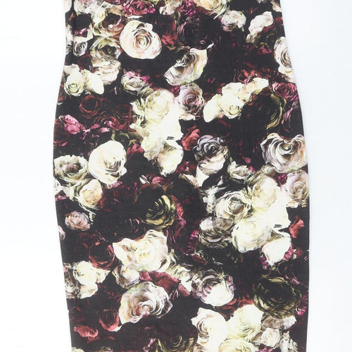 Marks and Spencer Women’s Multicoloured Floral Bodycon Midi Dress Size 8