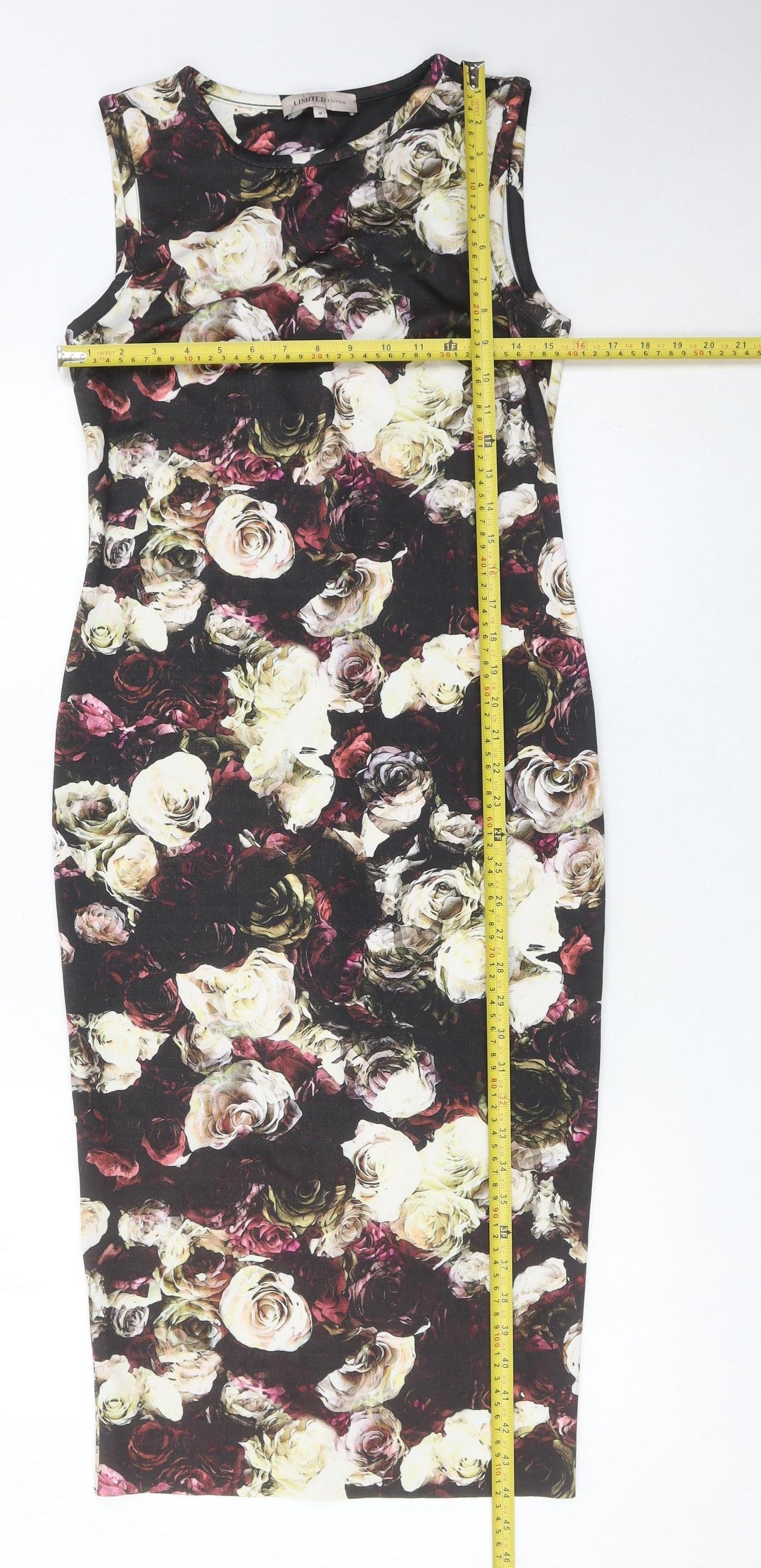 Marks and Spencer Women’s Multicoloured Floral Bodycon Midi Dress Size 8