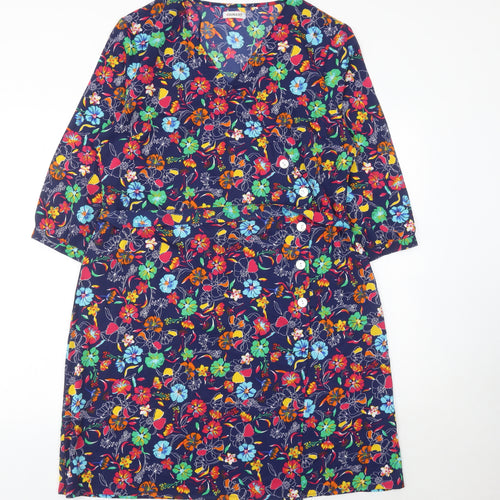 Damart Women’s Multicoloured Floral Wrap Dress Size 18 Knee Length