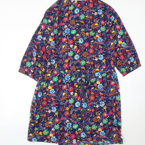 Damart Women’s Multicoloured Floral Wrap Dress Size 18 Knee Length