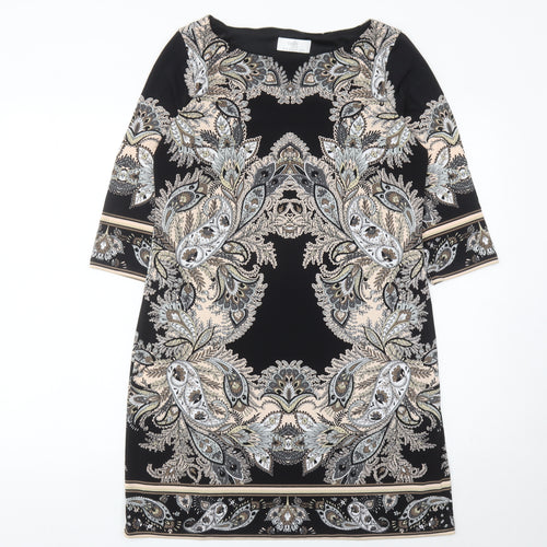 Wallis Petite Women’s Black Paisley Sheath Dress Size 12