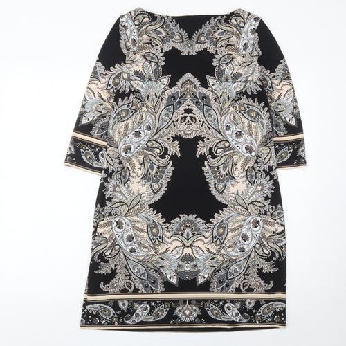 Wallis Petite Women’s Black Paisley Sheath Dress Size 12