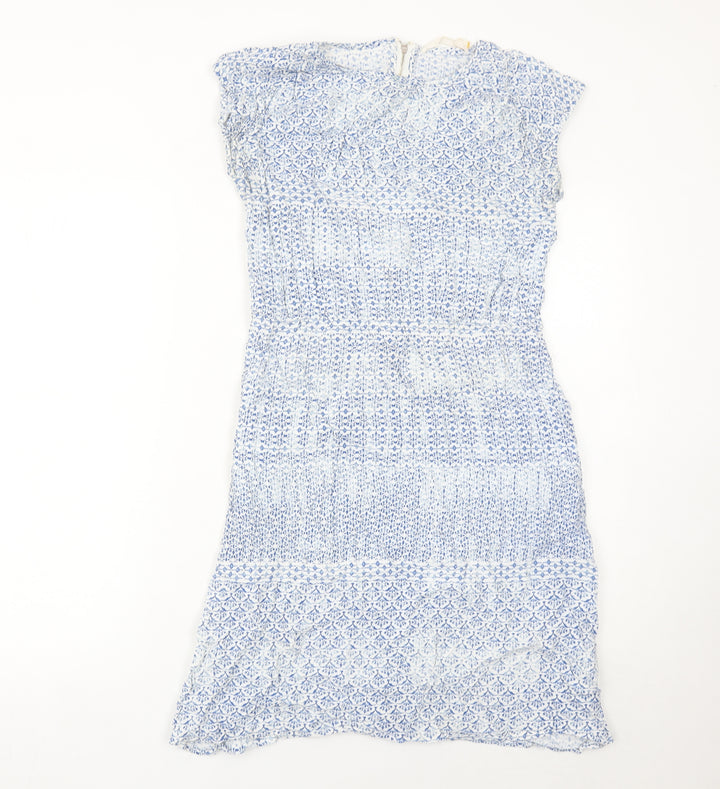 John Lewis Women’s Blue Floral Sheath Knee Length Dress Size 10