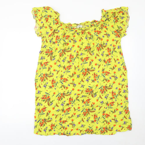 Matalan Women’s Yellow Floral Shift Dress Size 18 Short Sleeve