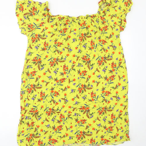 Matalan Women’s Yellow Floral Shift Dress Size 18 Short Sleeve