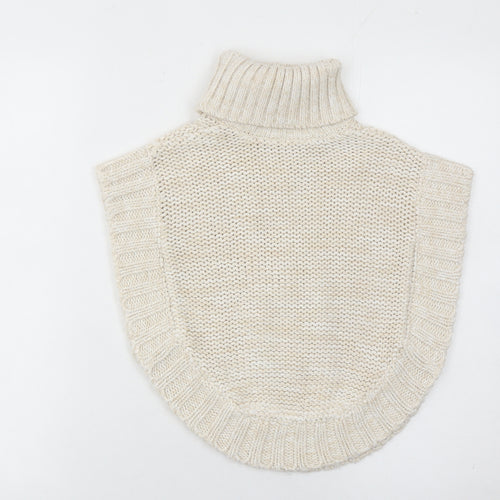 Matalan Girls Ivory Knit Cape Jumper Age 3 Years Roll Neck Button Detail