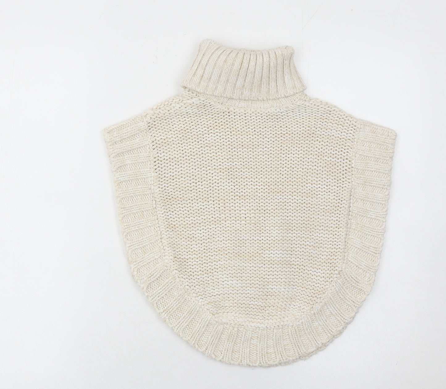 Matalan Girls Ivory Knit Cape Jumper Age 3 Years Roll Neck Button Detail