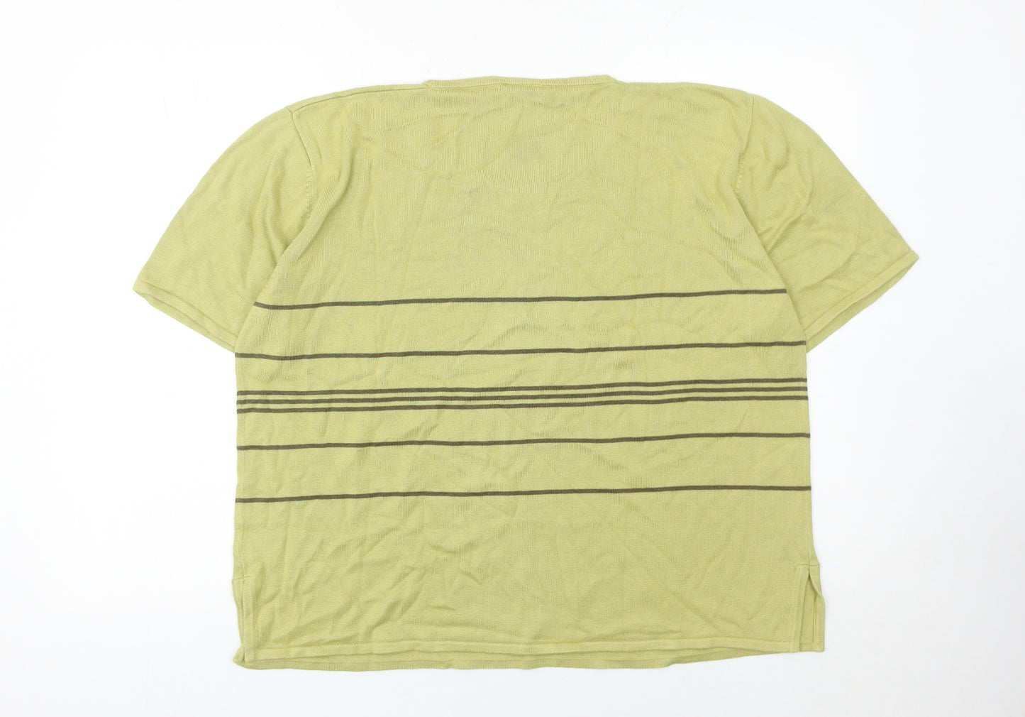 Elvi Womens Green Striped Knit Pullover Jumper Size 16