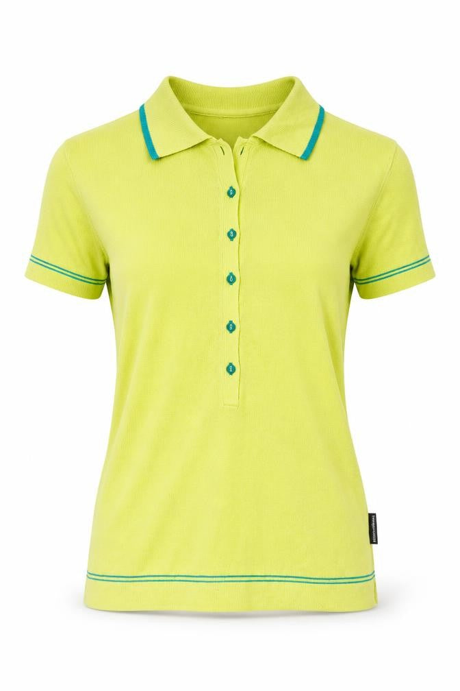 Twopercent Unisex Green Polo Shirt S Short Sleeve Knit Button Cotton Blend