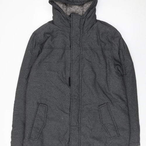 Avenue Men’s Grey Hooded Parka Coat Medium 39-41in Insulated Winter