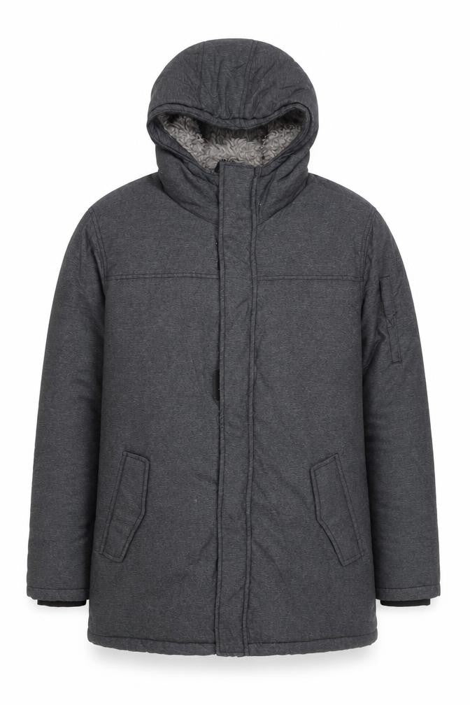 Avenue Men’s Grey Hooded Parka Coat Medium 39-41in Insulated Winter