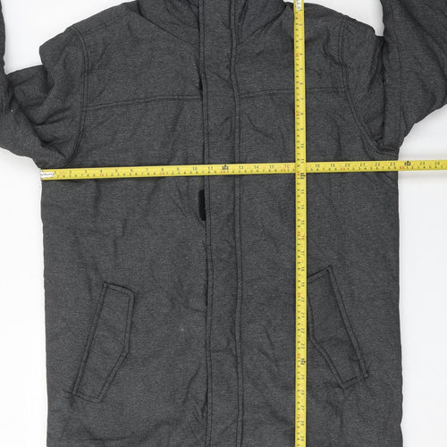 Avenue Men’s Grey Hooded Parka Coat Medium 39-41in Insulated Winter