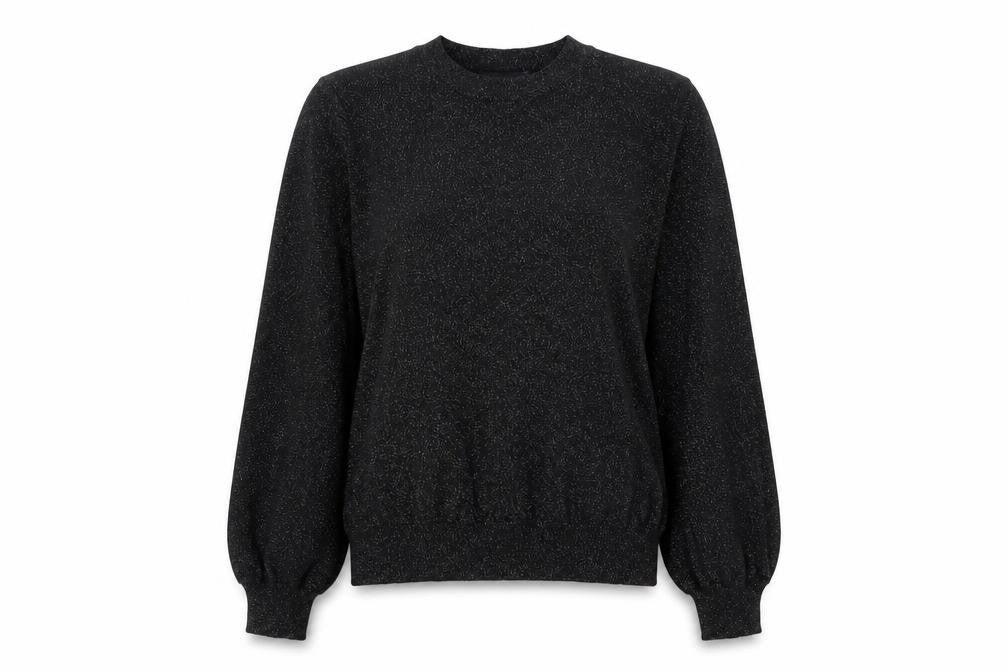 Front view of Marks & Spencer women’s black glitter jumper l
