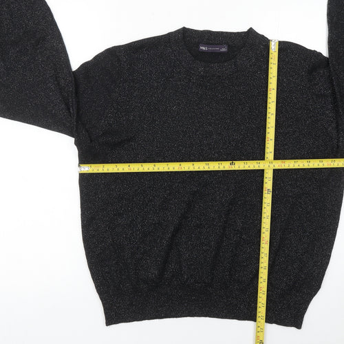 Marks and Spencer Womens Black Glitter Pullover Jumper L