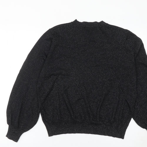 Marks and Spencer Womens Black Glitter Pullover Jumper L