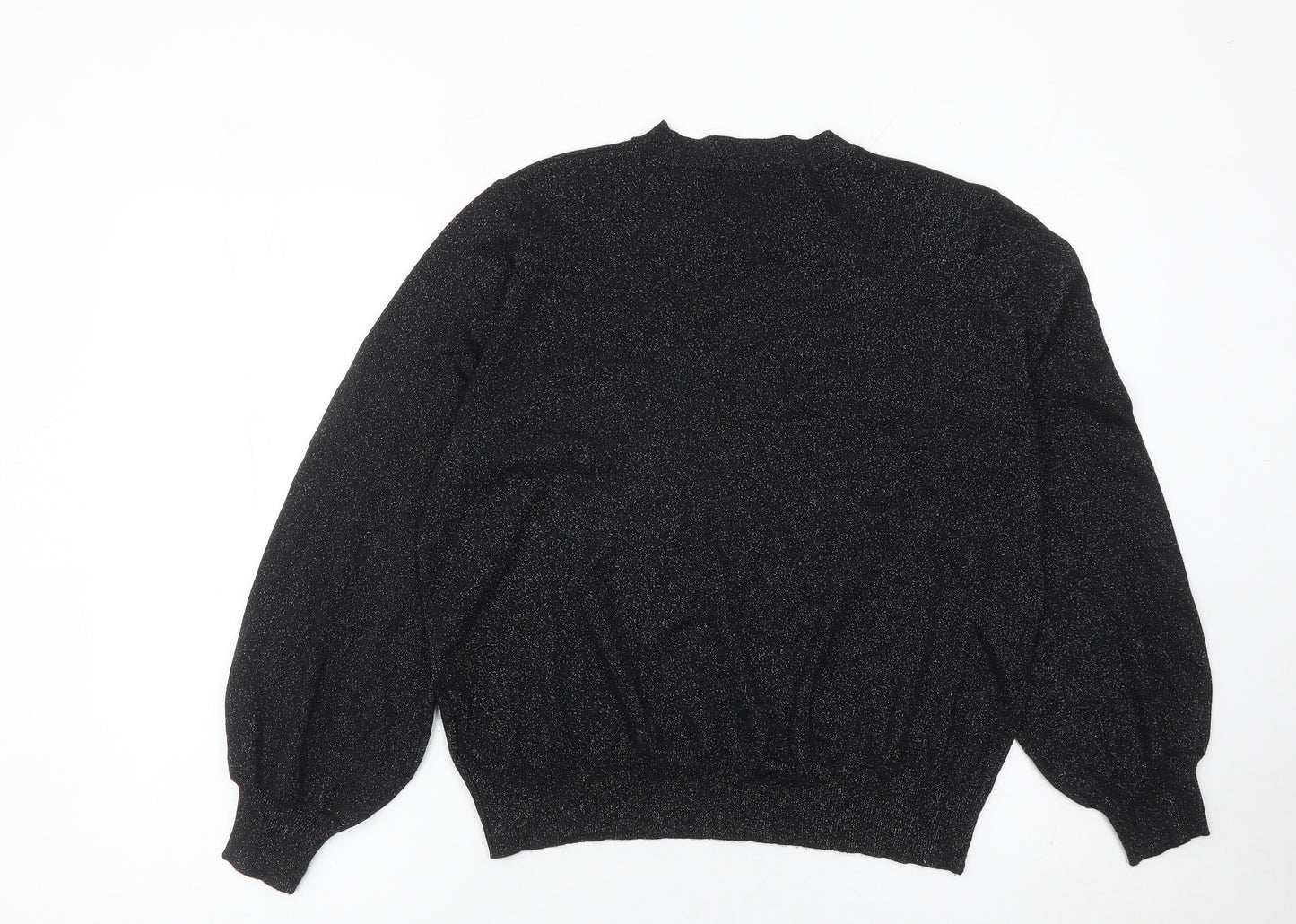 Marks and Spencer Womens Black Glitter Pullover Jumper L