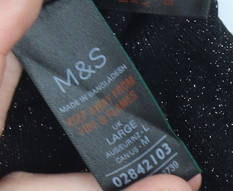 Marks and Spencer Womens Black Glitter Pullover Jumper L