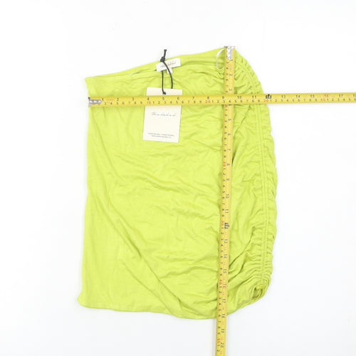 Mars The Label Women’s Green Small Ruched Pencil Skirt